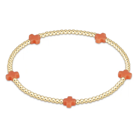 Signature Cross Small 2mm Gold Bracelet