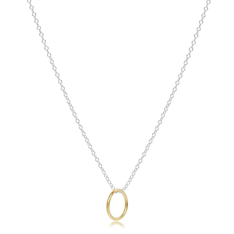 16" Necklace Mixed Metal - Halo Gold Charm