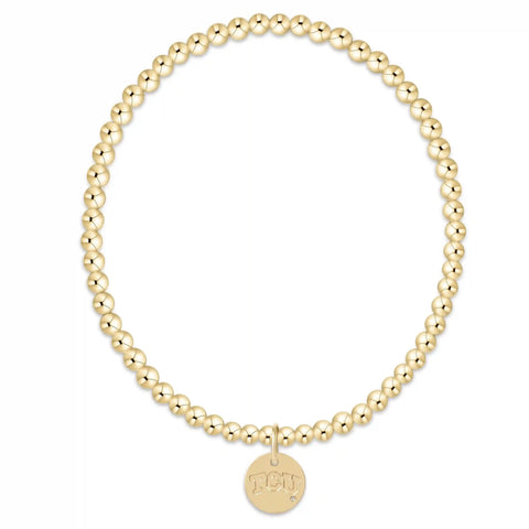 eCOLLEGIATE Classic Gold 3mm Bracelet - TCU Disc