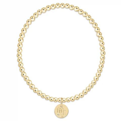 eCOLLEGIATE Classic Gold 3mm Bracelet - Oklahoma Disc