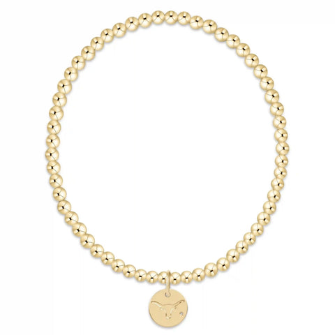eCOLLEGIATE Classic Gold 3mm Bracelet - UT Austin Disc