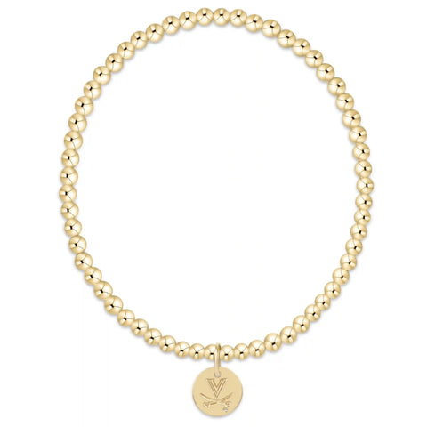 eCOLLEGIATE Classic Gold 3mm Bracelet - UVA Disc