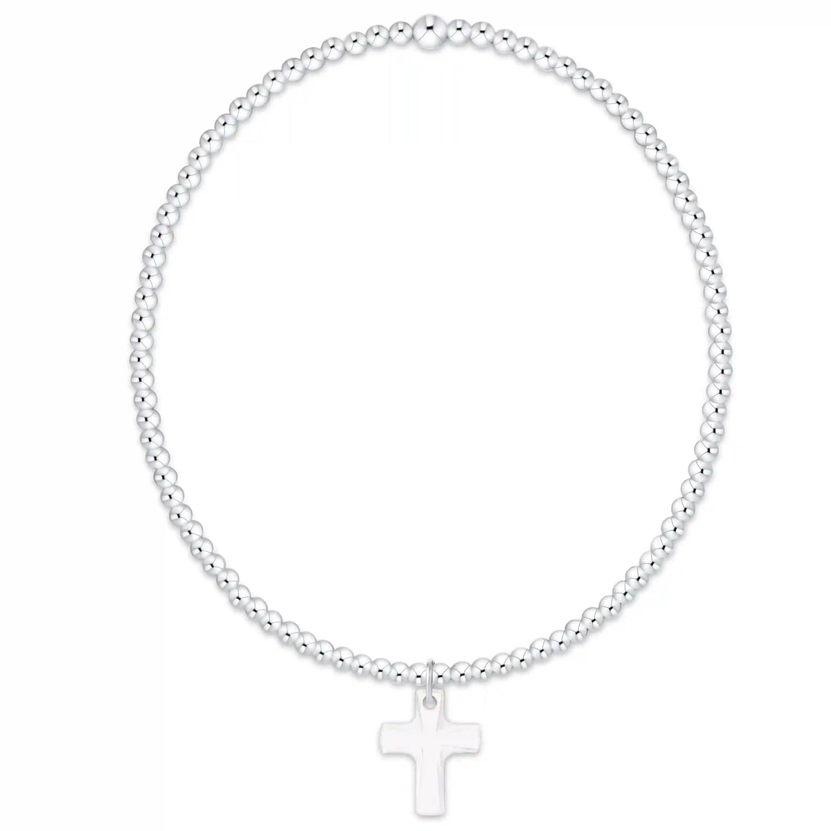 Classic Sterling 2mm Bracelet - Blessed Crystal Charm