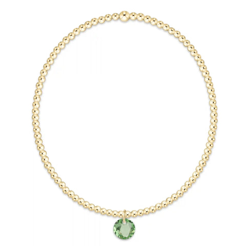 Classic Gold 2mm Bracelet - Reflection Small Charm - 08
