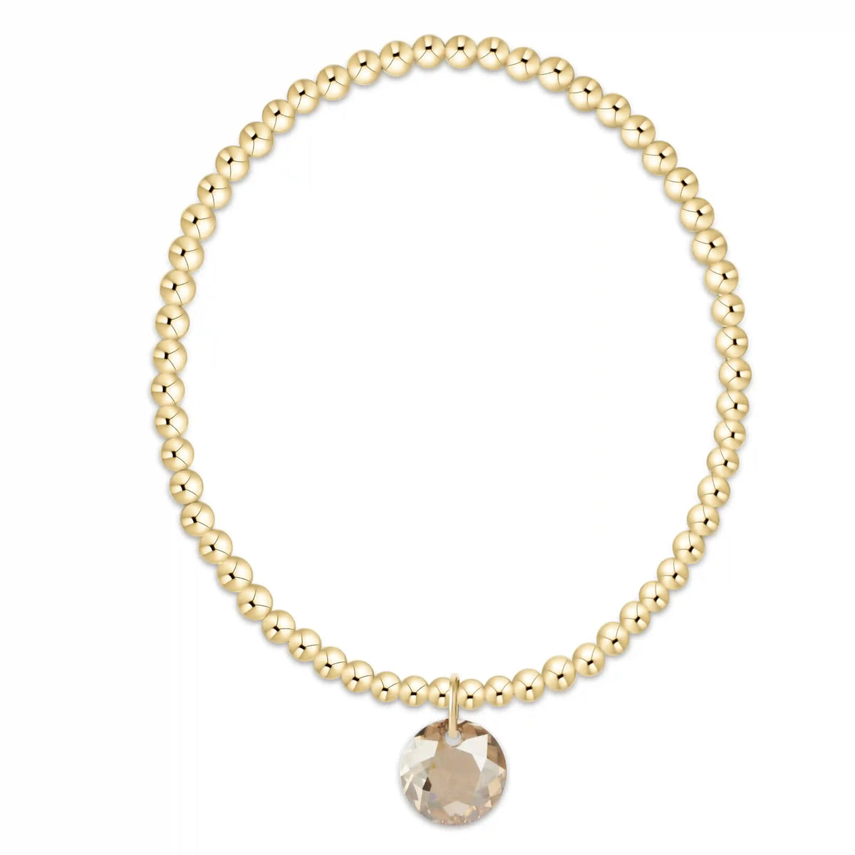Classic Gold 3mm Bracelet - Reflection Charm - 11