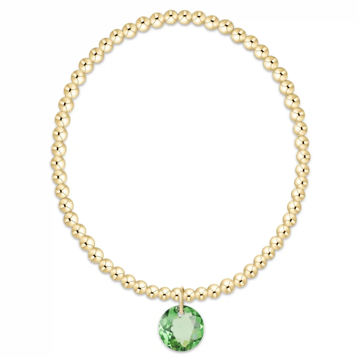 Classic Gold 3mm Bracelet - Reflection Charm - 08