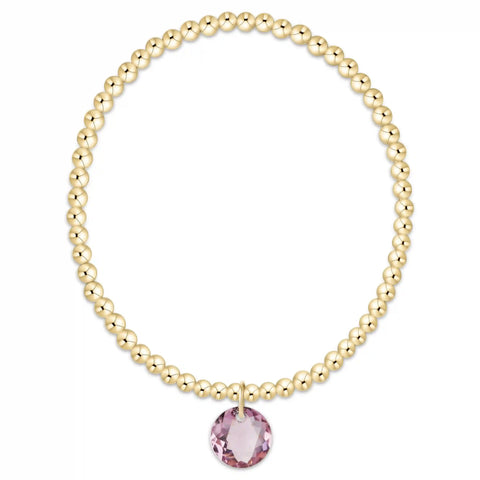 Classic Gold 3mm Bracelet - Reflection Charm - 02