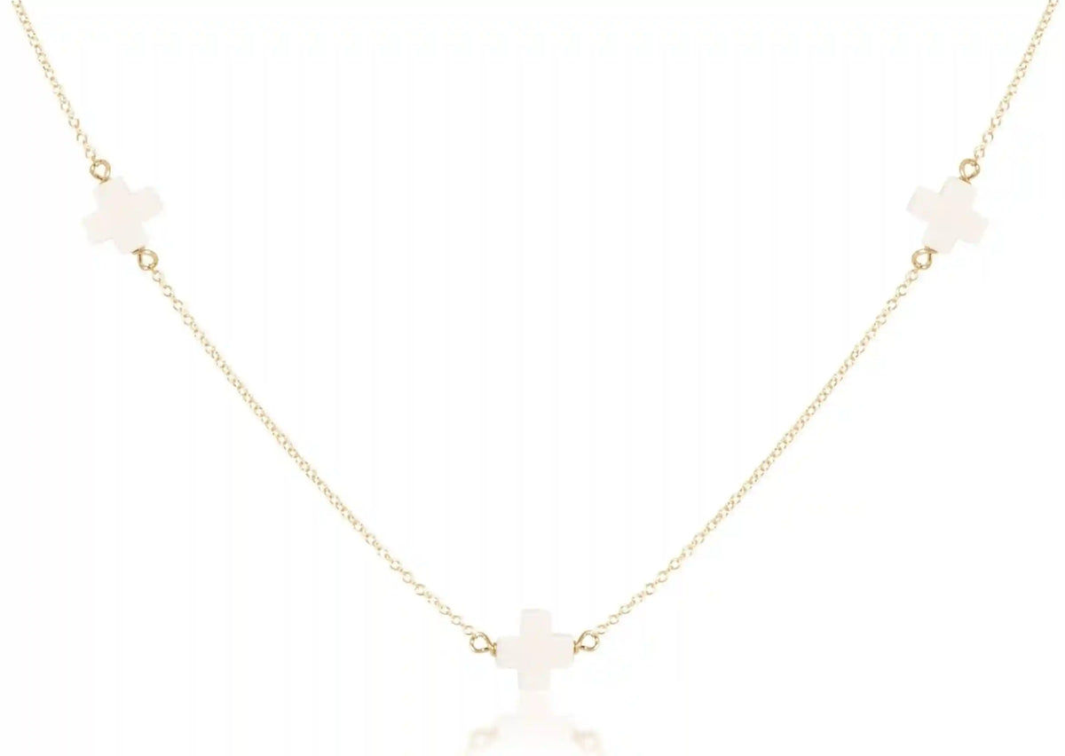 Choker Simplicity Chain Gold - Signature Cross Off-White