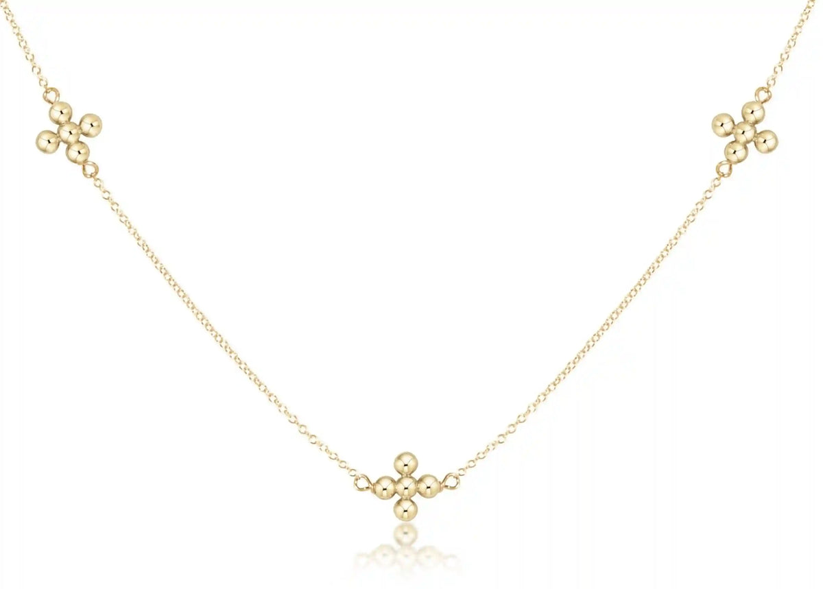 Choker Simplicity Chain Gold - Classic Beaded Signature Cross Gold