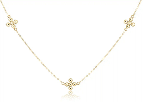 Choker Simplicity Chain Gold - Classic Beaded Signature Cross Gold
