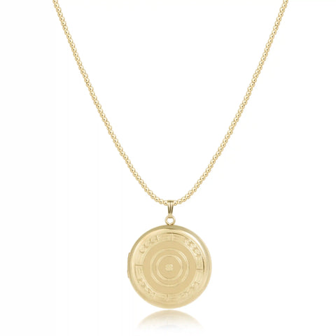 Choker Beaded - Classic Gold 2mm - Cherish Large Gold Locket