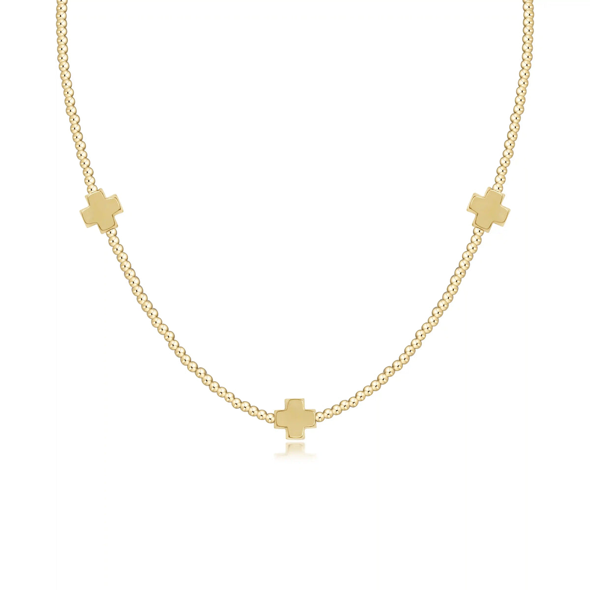 Choker Beaded - Signature Cross 2mm Gold - Gold