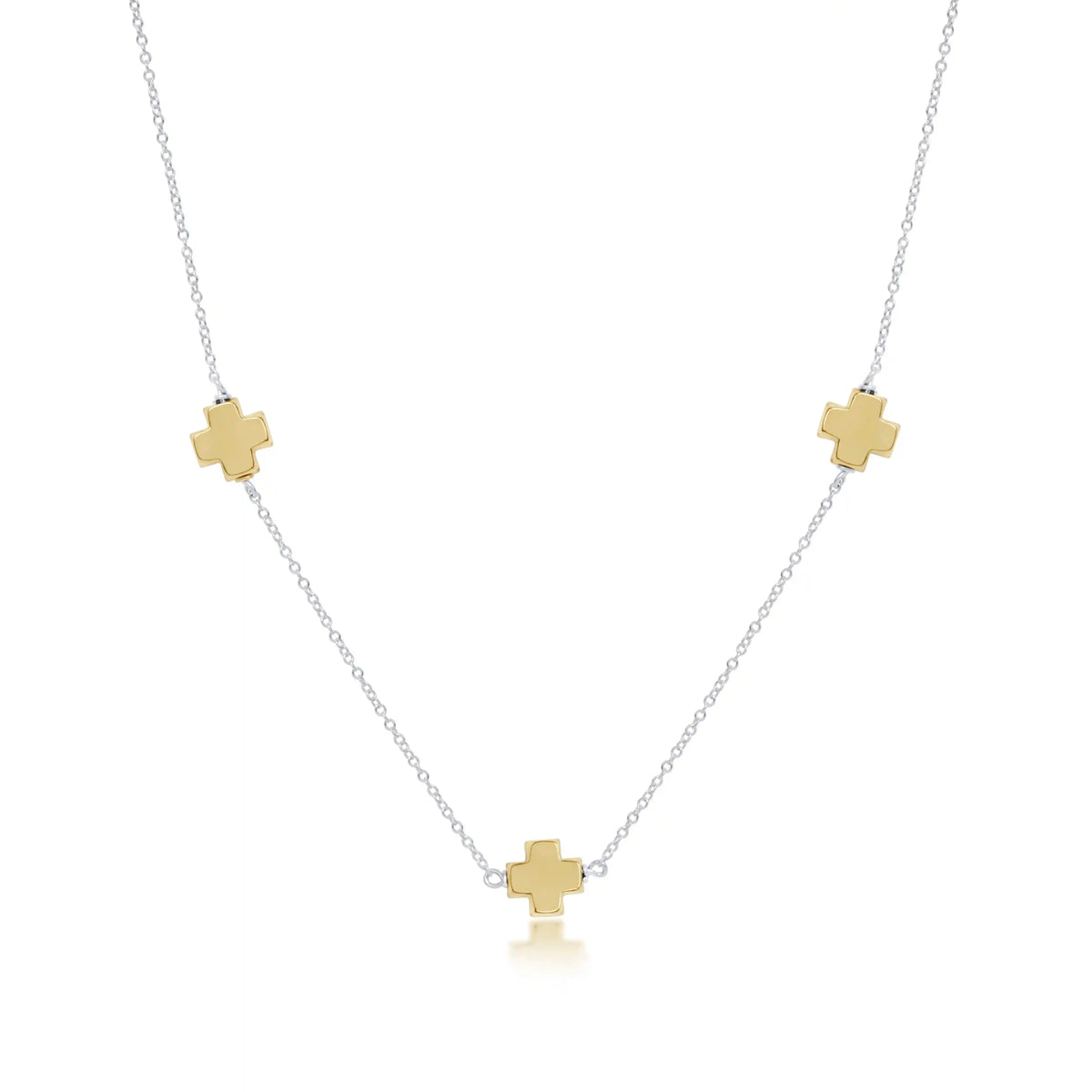 Choker Simplicity Chain Mixed Metal - Signature Cross Gold