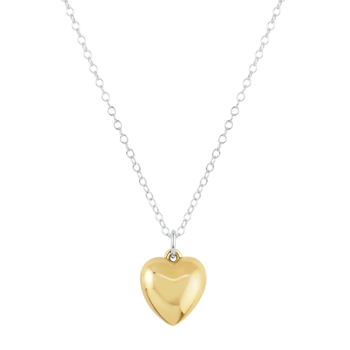 16" Necklace Mixed Metal - Love Plush Gold Charm