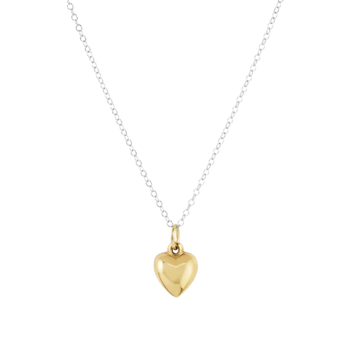 16" Necklace Mixed Metal - Love Plush Small Gold Charm