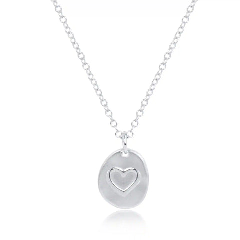16" Necklace Sterling - Inspire Love Small Sterling Disc