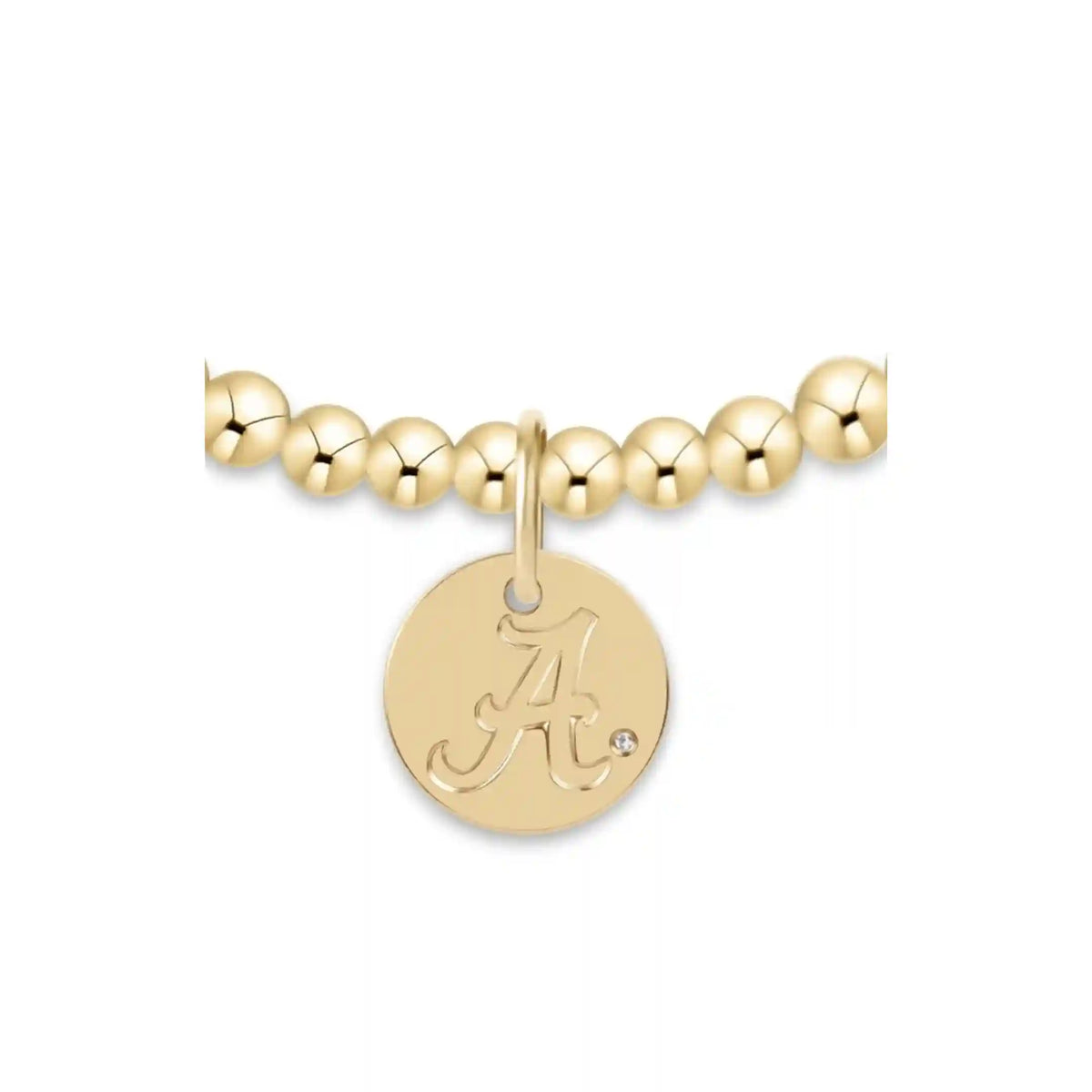 eCOLLEGIATE Classic Gold 3mm Bracelet - Alabama Disc