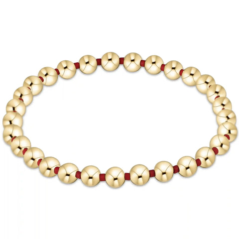 Gameday Hope Grateful 5mm Bead Bracelet - Crimson