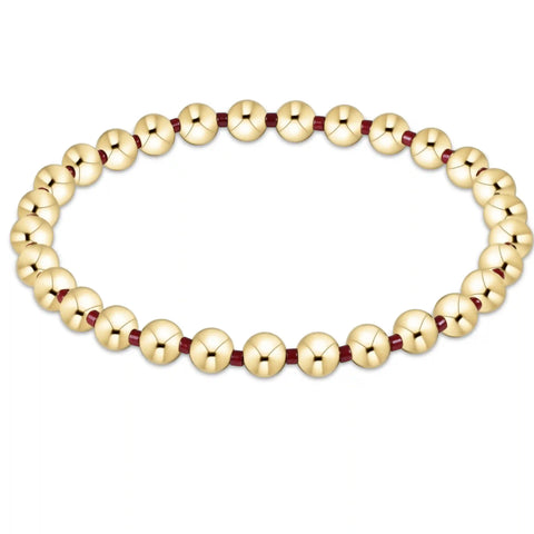 Gameday Hope Grateful 5mm Bead Bracelet - Wine