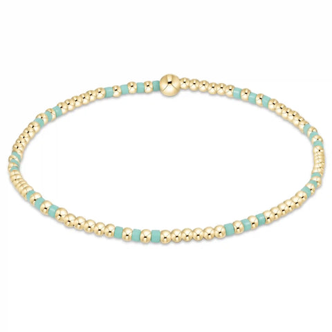 Hope Joy Pattern 2mm Bead Bracelet - Mint