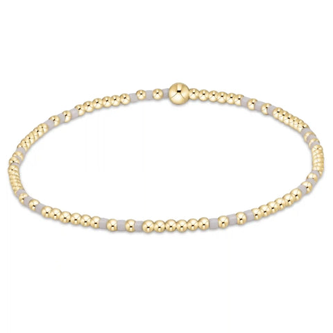 Hope Joy Pattern 2mm Bead Bracelet - White