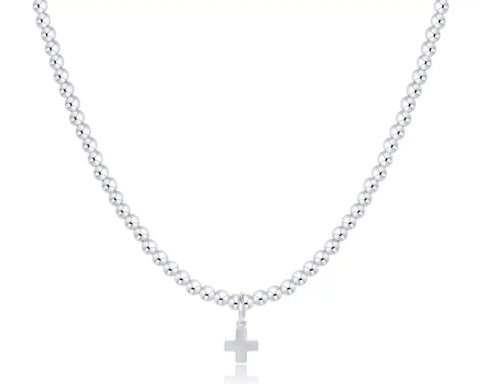 Choker Classic Sterling 3mm Bead - Signature Cross Sterling Charm